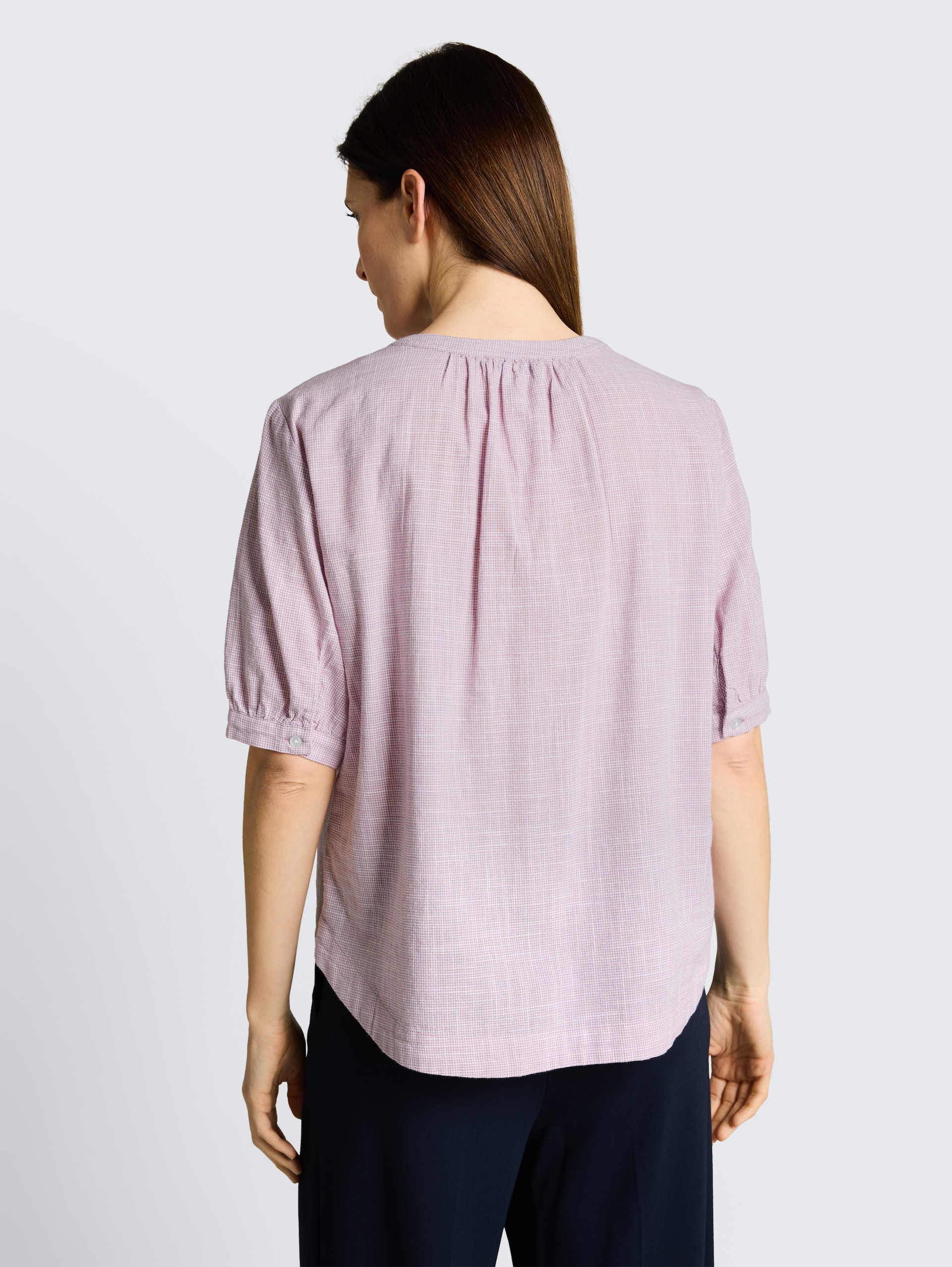 Blouse van katoen - light elderberry - Neklijn model-achteraanzicht
