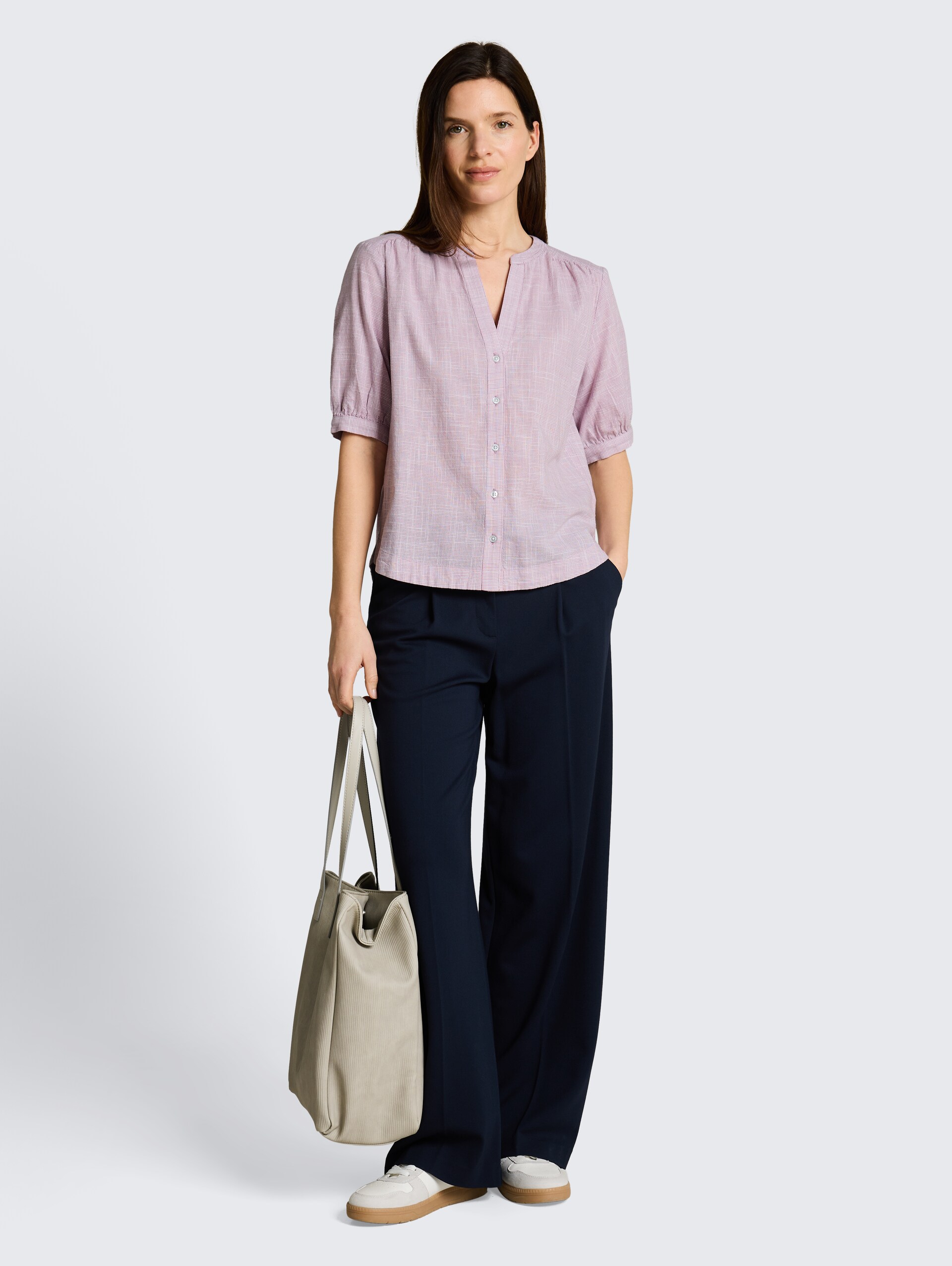 Blouse van katoen - light elderberry - Model vooraanzicht