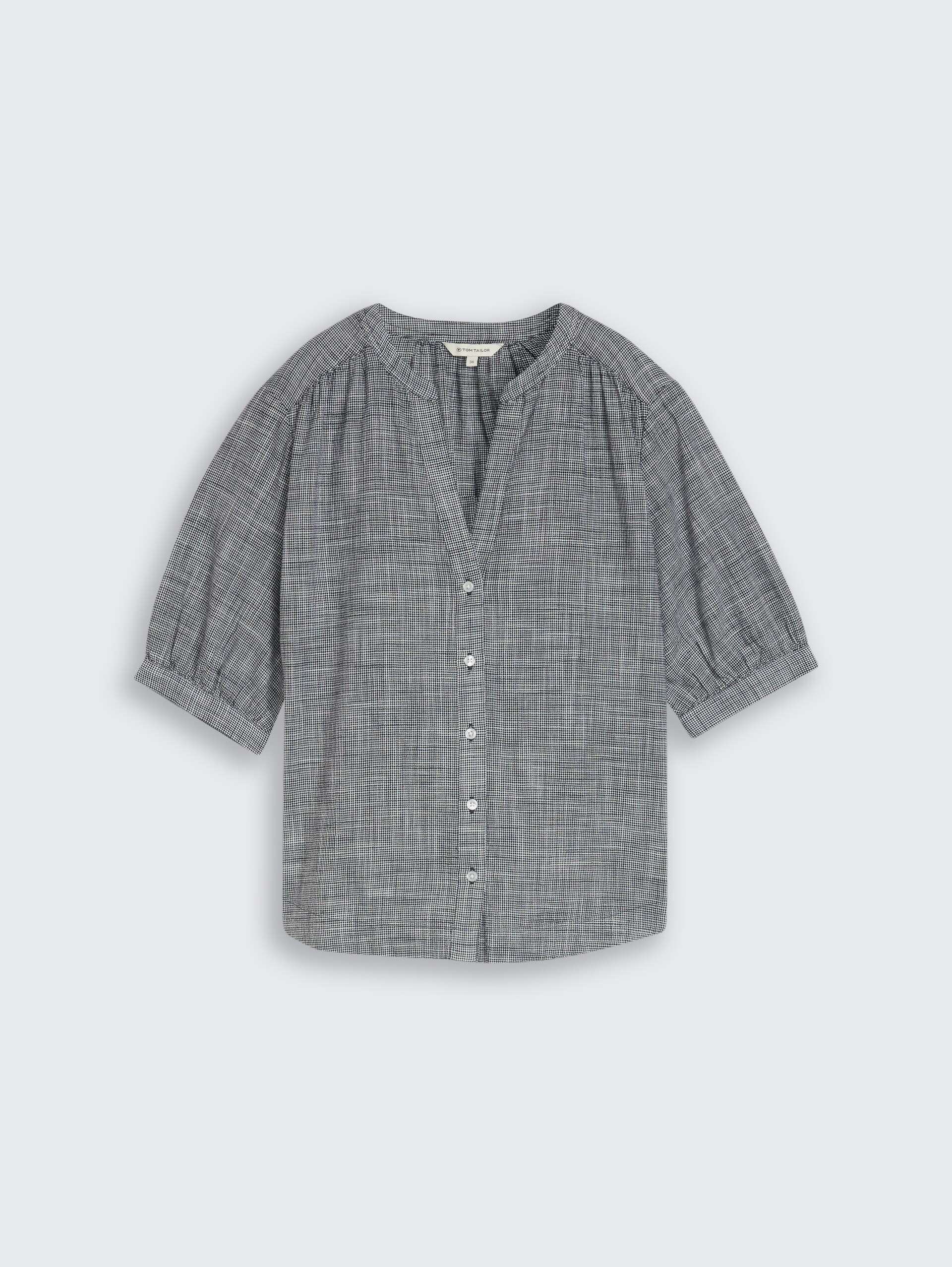 Cotton blouse - midnight navy blue - Front product view