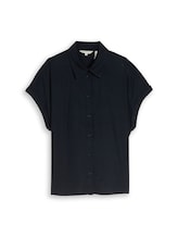 Nicht ausgewählt, Loose Fit Bluse mit Leinenanteil von Tom Tailor, blau