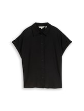 Nicht ausgewählt, Loose Fit Bluse mit Leinenanteil von Tom Tailor, schwarz
