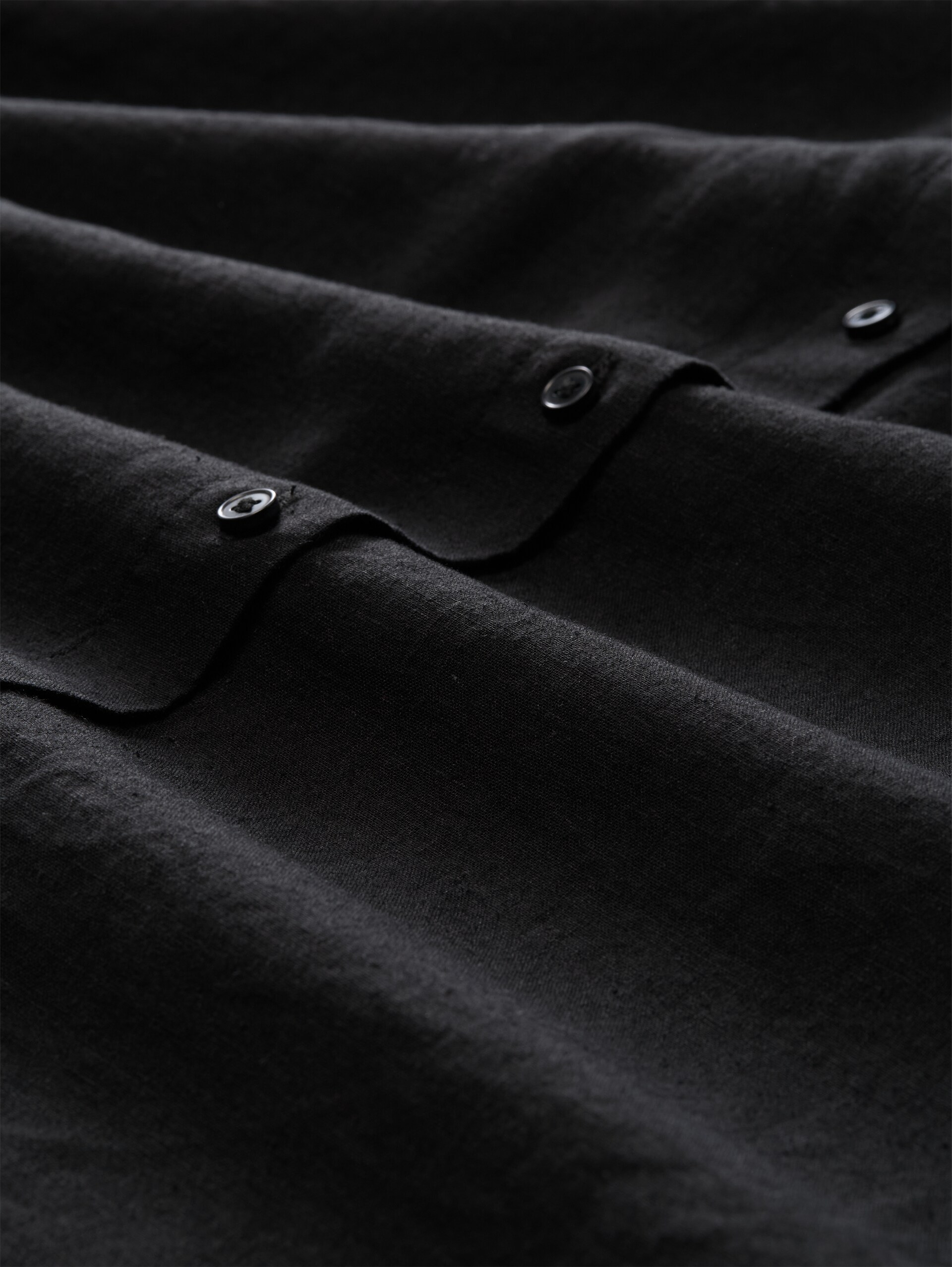 Loose Fit Bluse mit Leinenanteil - deep black - Material-Ansicht