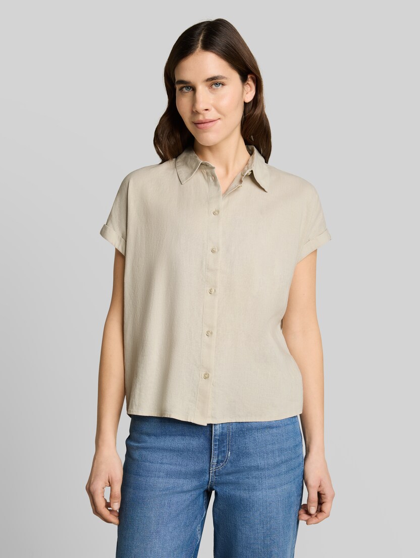 Loose Fit Bluse mit Leinenanteil von Women, sand stone beige