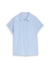 Nicht ausgewählt, Loose Fit Bluse mit Leinenanteil von Tom Tailor, blau