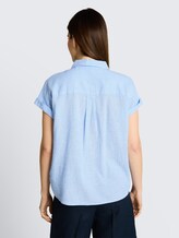 Blouse ample avec partie en lin - fjord blue irregular stripe - Découpe Vue arrière du modèle