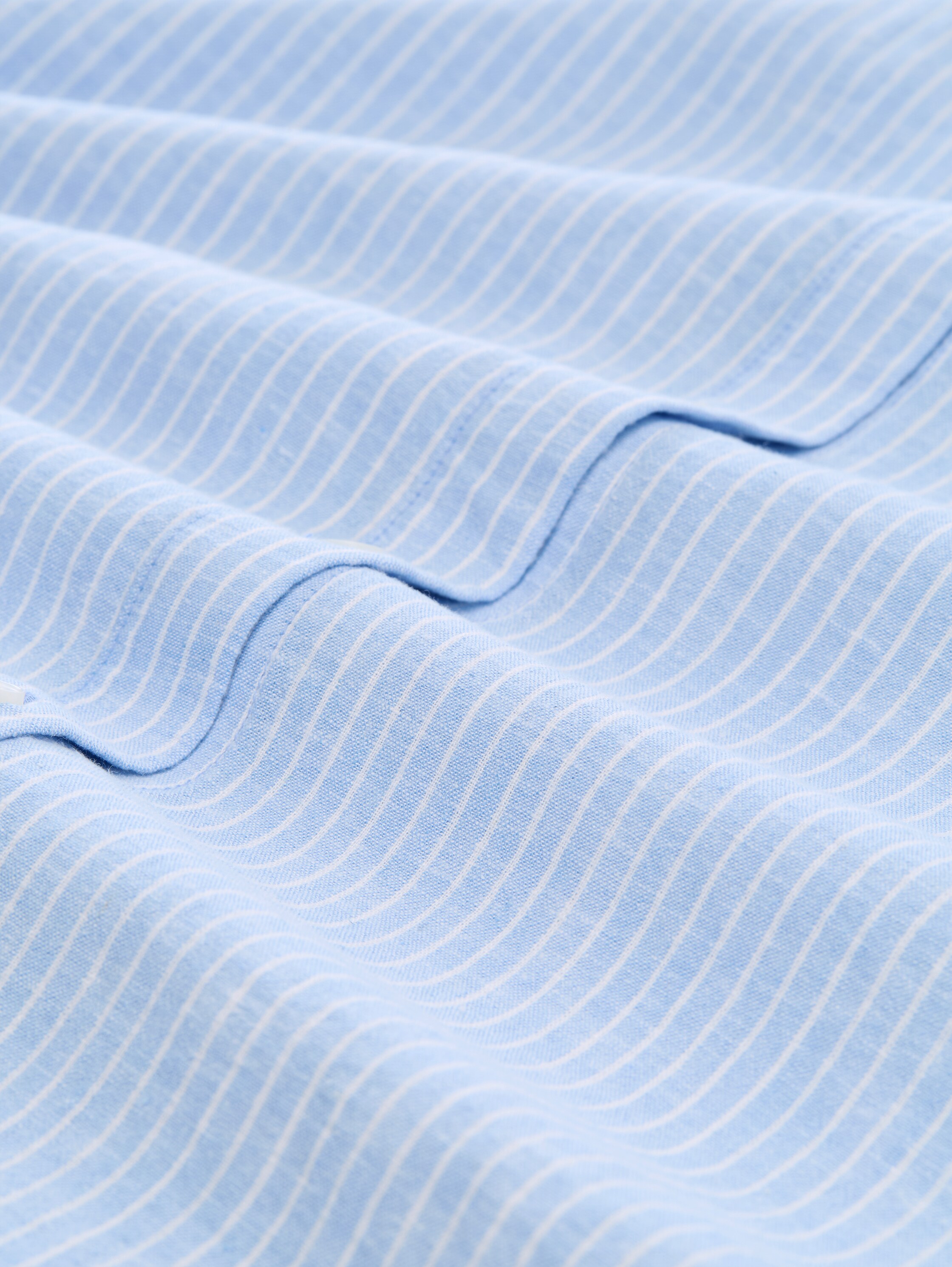 Losvallende blouse met linnen - fjord_blue_irregular_stripe - 