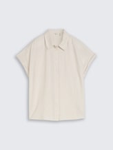 Loose Fit Bluse mit Leinenanteil - taupe white irregular stripe - Vorder-Produkt-Ansicht