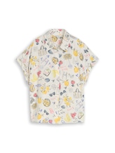 Niet geselecteerd, Losvallende blouse met linnen door Tom Tailor, wit