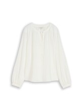 Sélectionné, Chemisier froissé avec lien à nouer par Tom Tailor, blanc