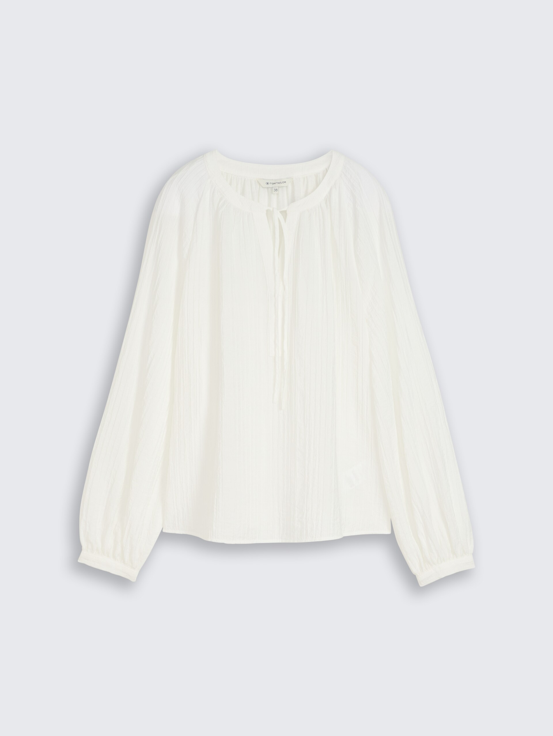 Crinkle Bluse mit Bindeband - Whisper White - Vorder-Produkt-Ansicht