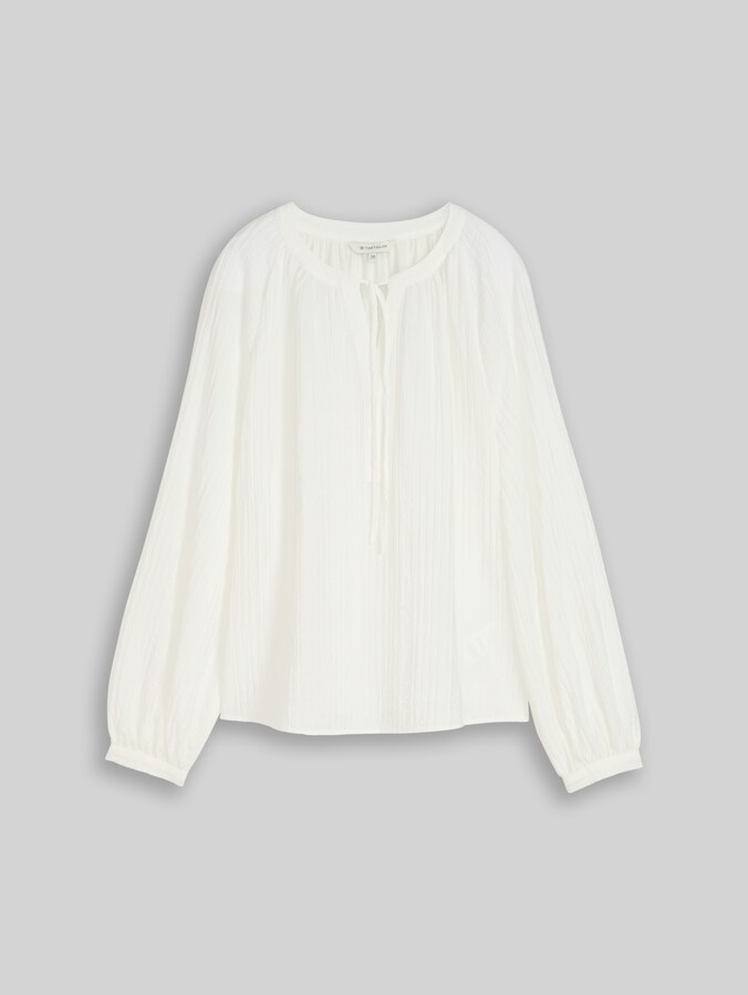 Crinkle Bluse mit Bindeband von Women, Whisper White
