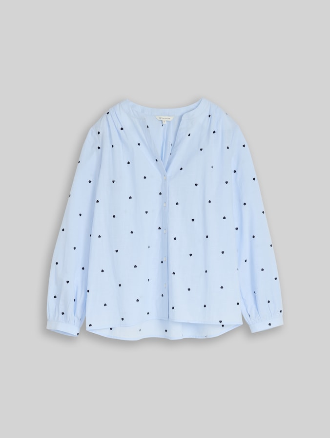 Blouse avec broderie en forme de cœur par Women, blue heart design