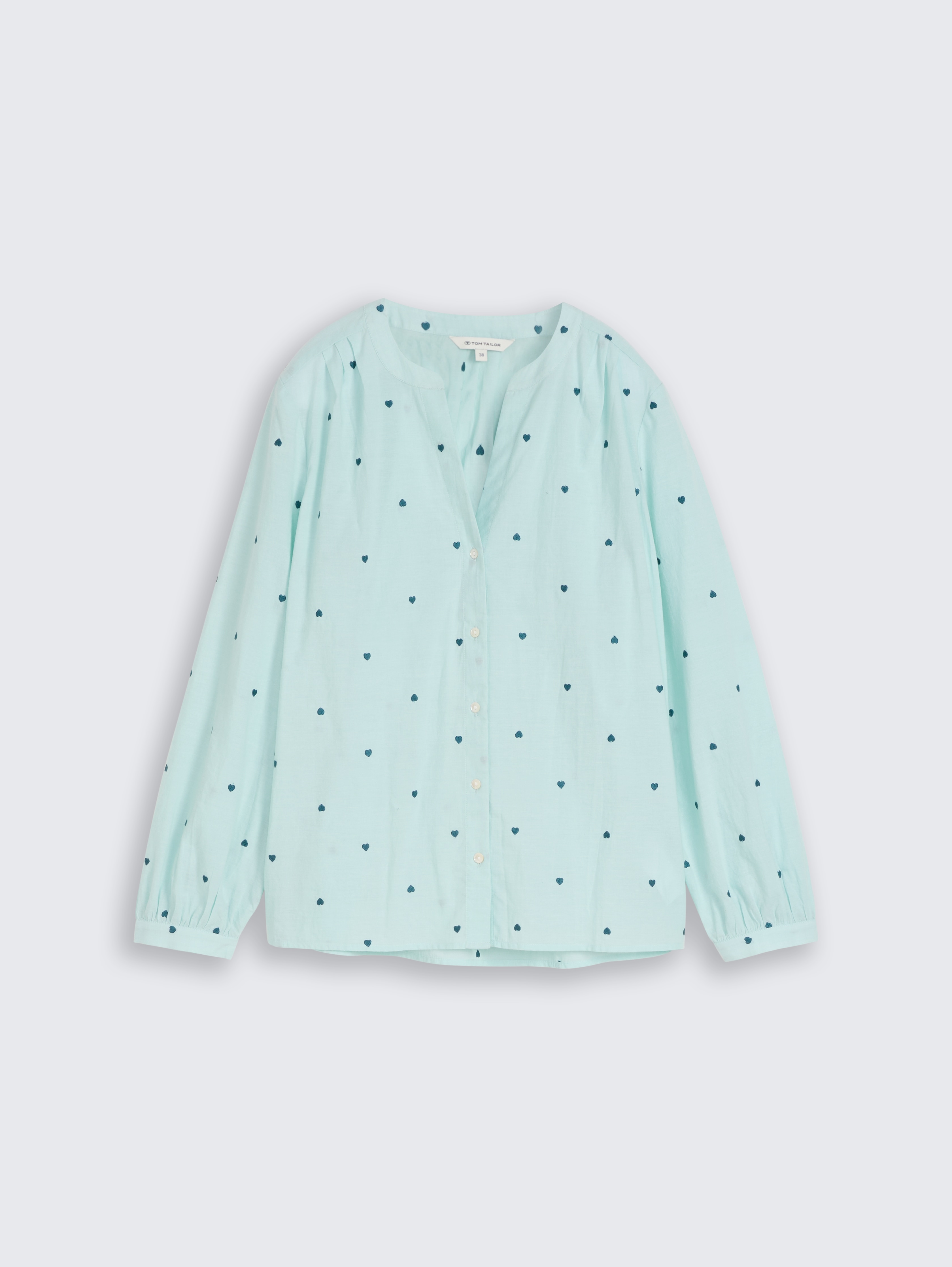 Bluse mit Herz-Stickerei von Women, blue haze heart design