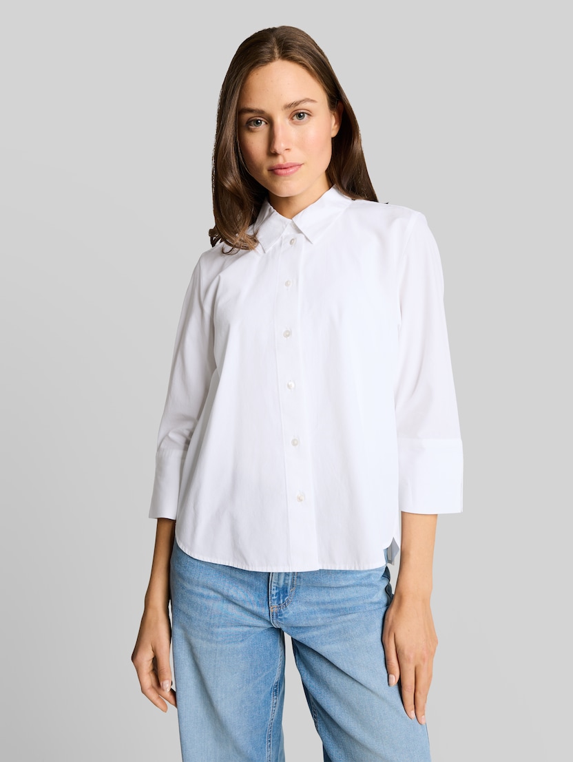 Popeline Hemdbluse mit 3/4-Arm von Women, White