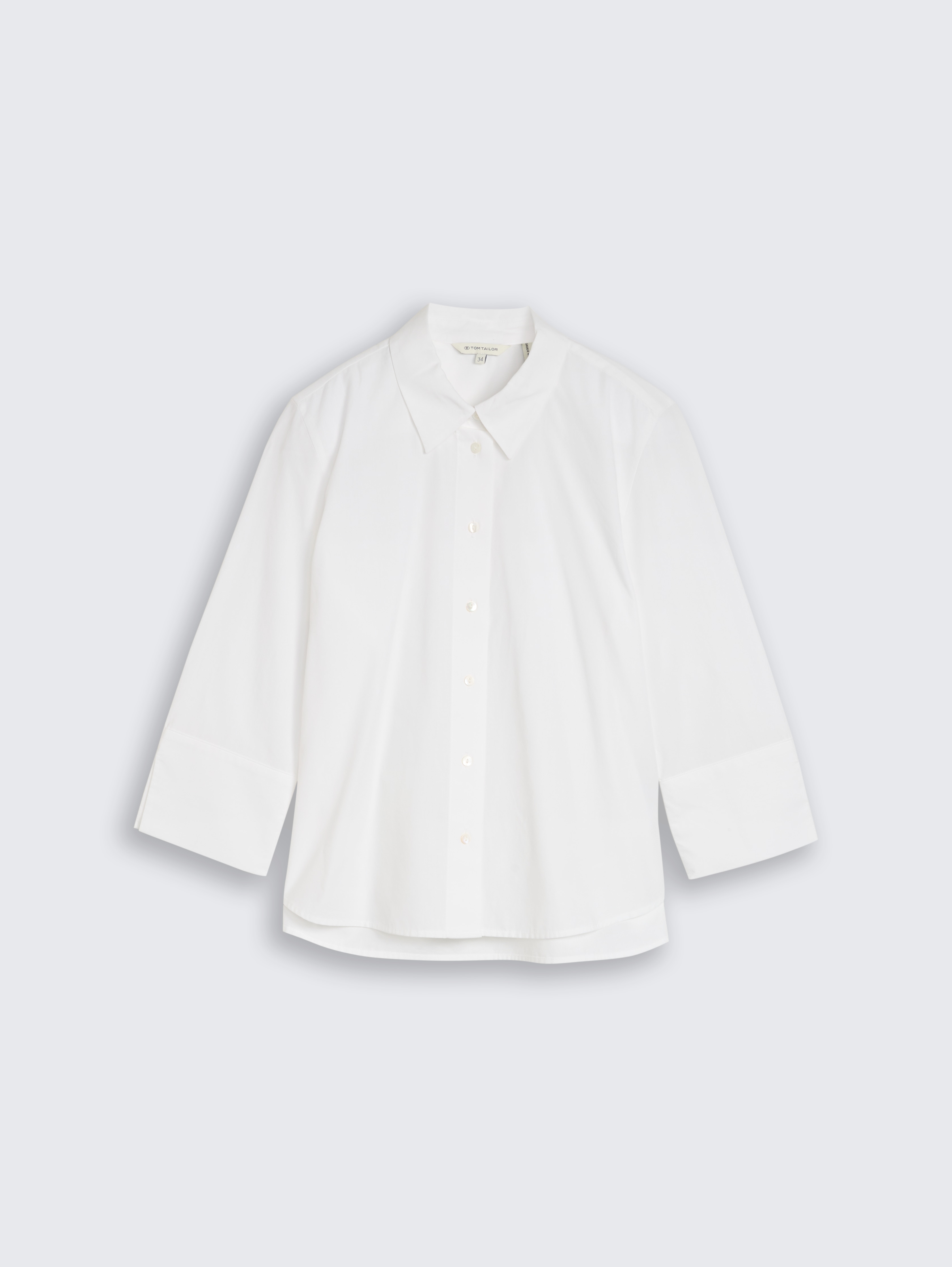 Popeline Hemdbluse mit 3/4-Arm von Women, White