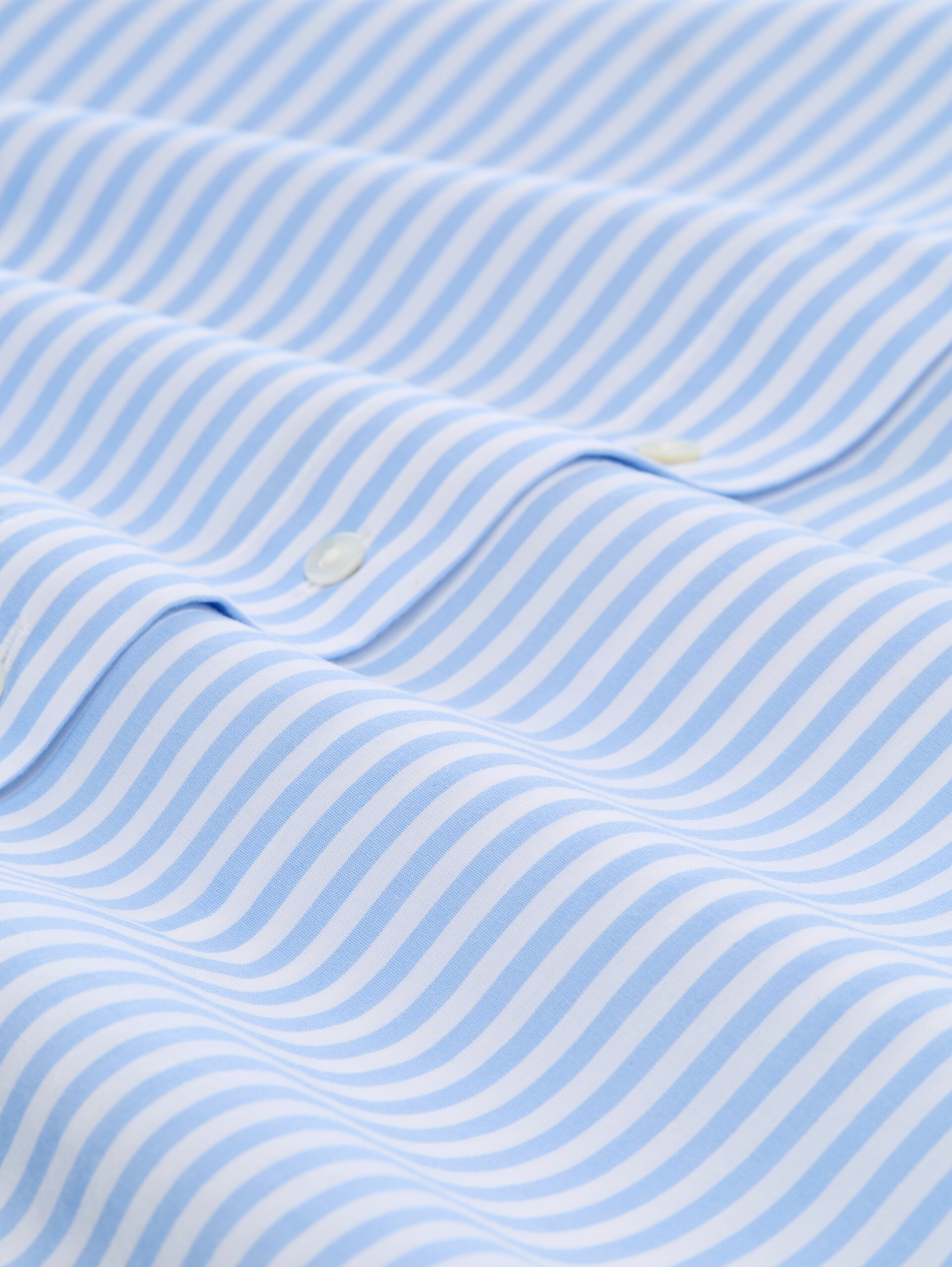 Popeline overhemdblouse met 3/4-mouwen - dreamy blue white small stripe - Materiaalweergave