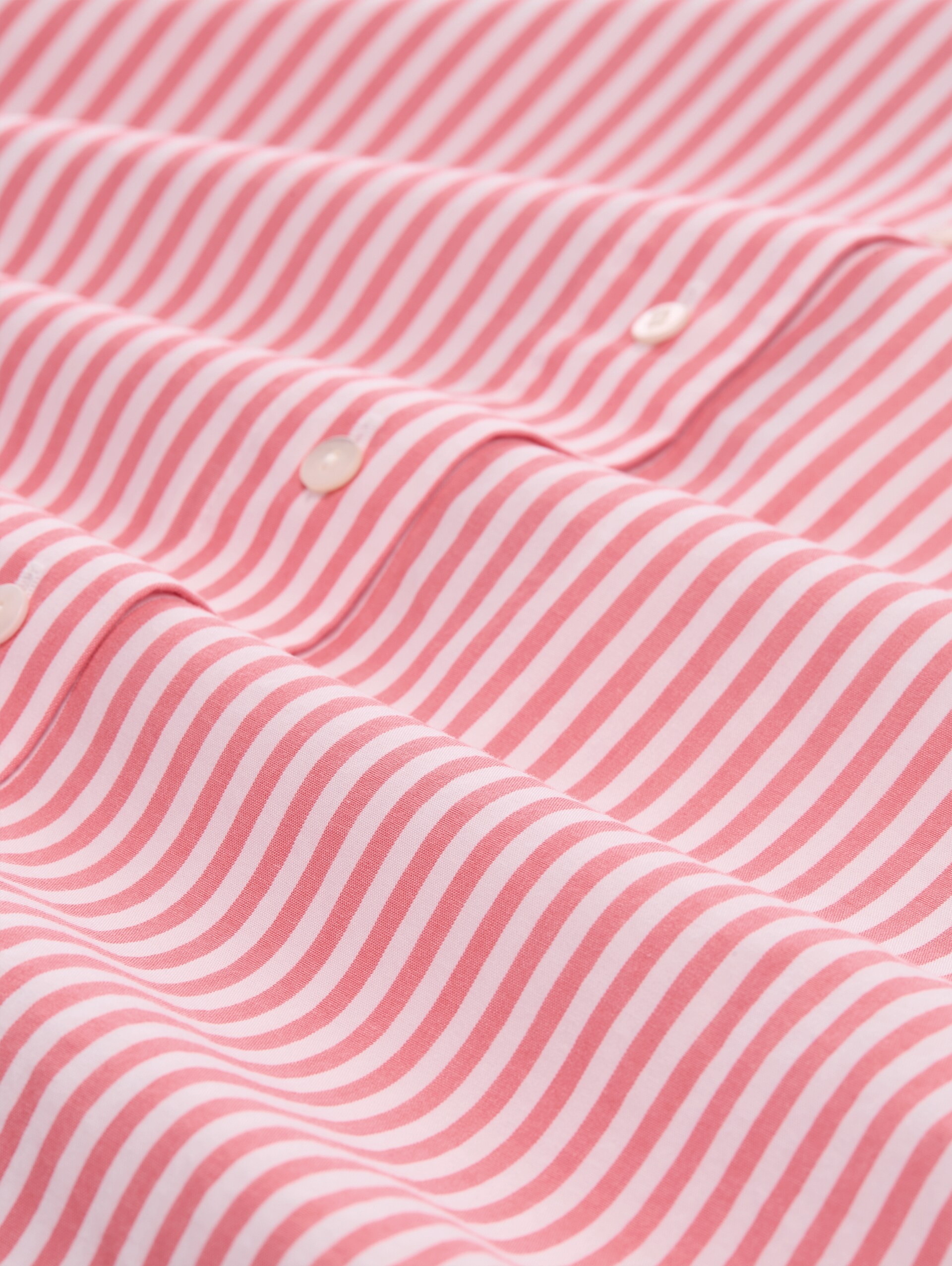 Popeline Hemdbluse mit 3/4-Arm - soft coral white thin stripe - Material-Ansicht