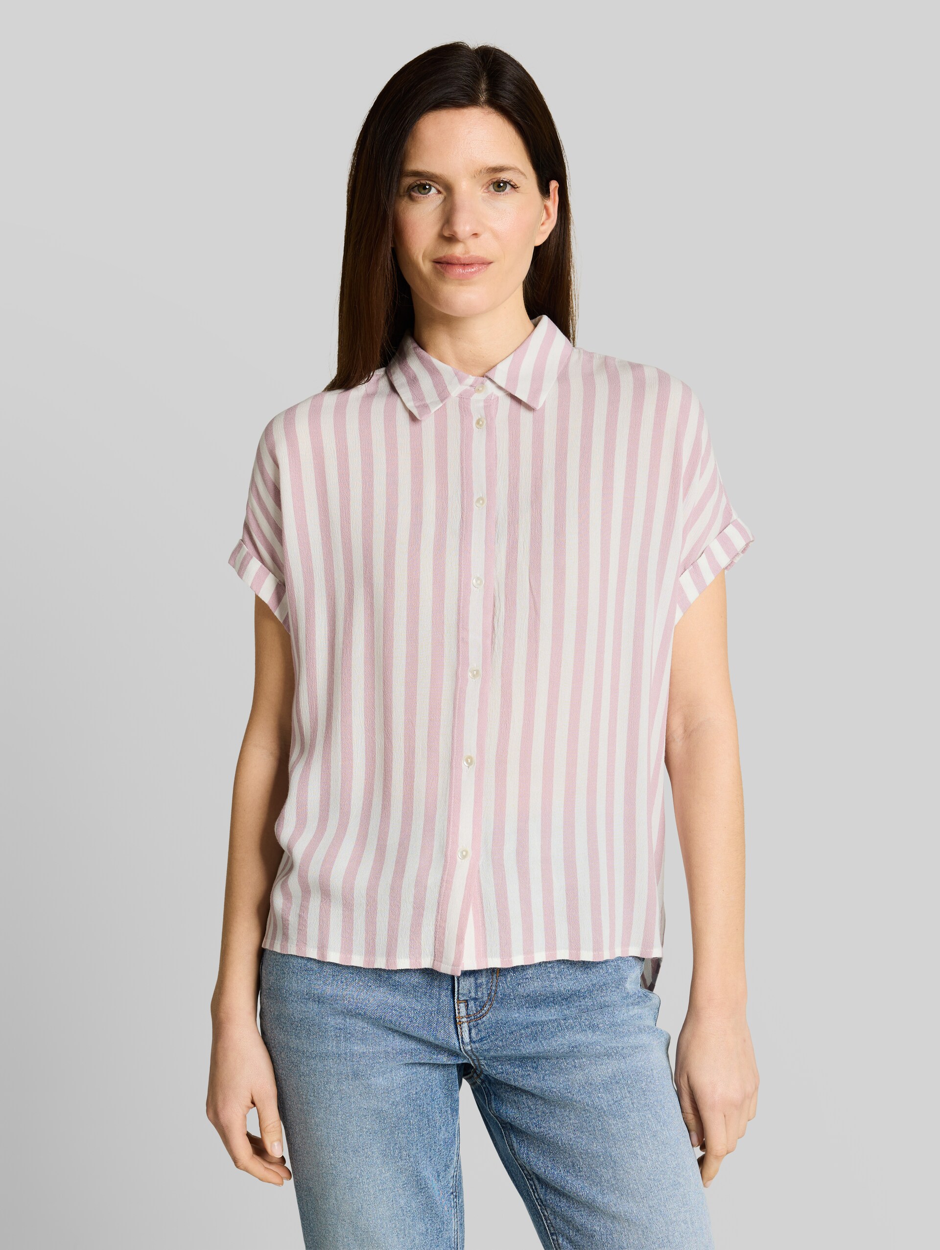 Blouse ample à rayures - light elderberry stripe - Découpe Vue de face du modèle