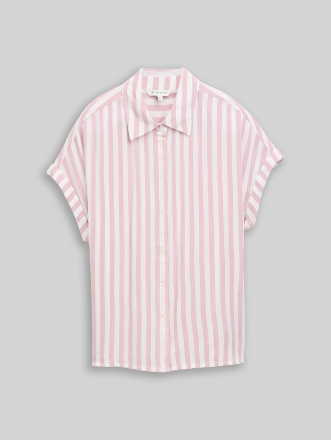 Losvallende blouse met strepen door Women, light elderberry stripe