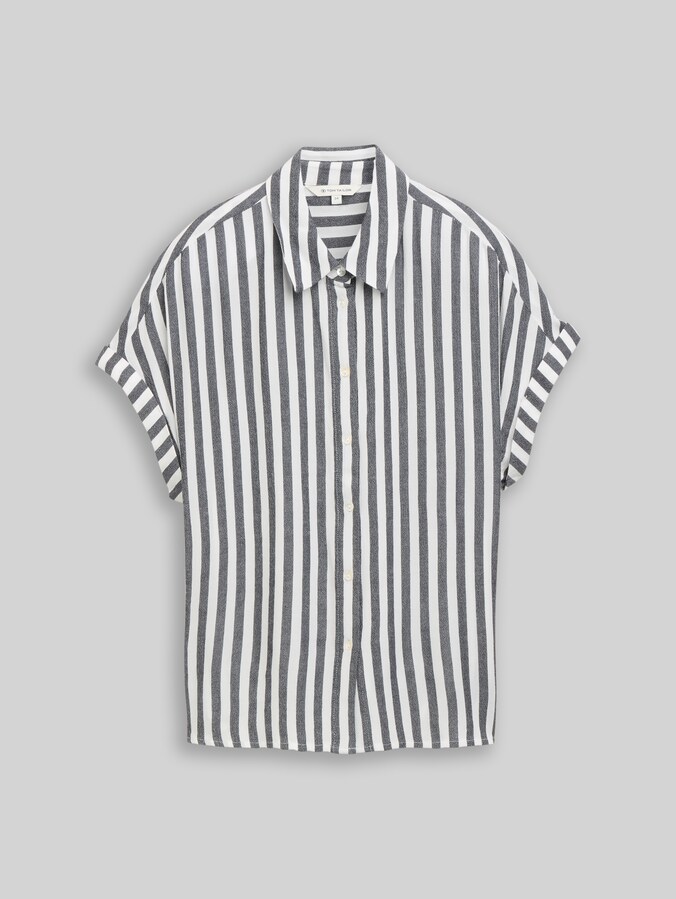 Losvallende blouse met strepen door Women, navy stripe