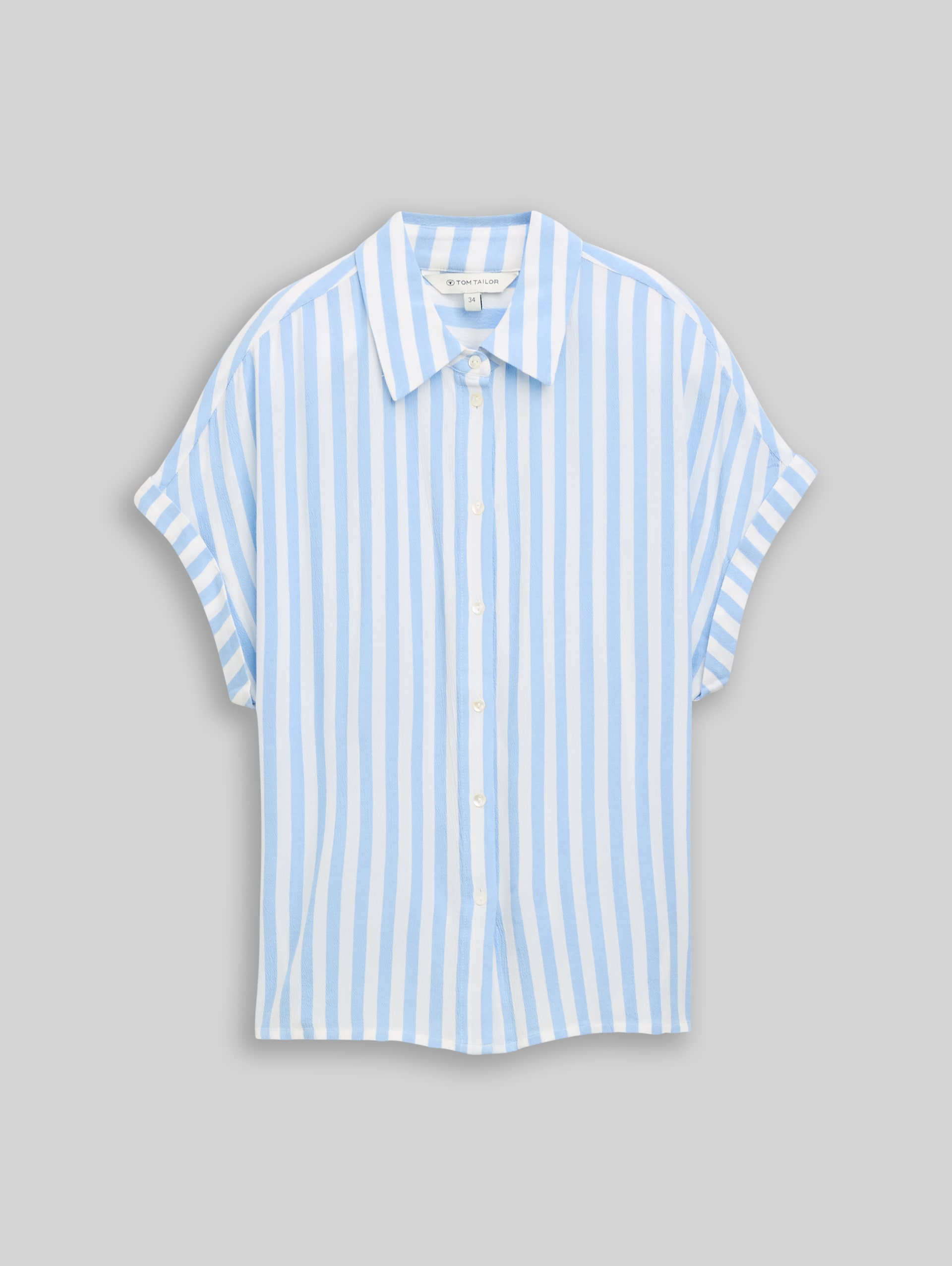 Loose Fit Bluse mit Streifen - light fjord blue stripe - Vorder-Produkt-Ansicht