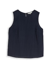 Selected, Crepe blouse top with round neckline by Tom Tailor, blue