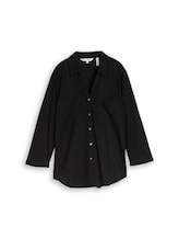 Niet geselecteerd, Overhemdblouse met linnen door Tom Tailor, zwart