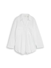 Niet geselecteerd, Overhemdblouse met linnen door Tom Tailor, wit