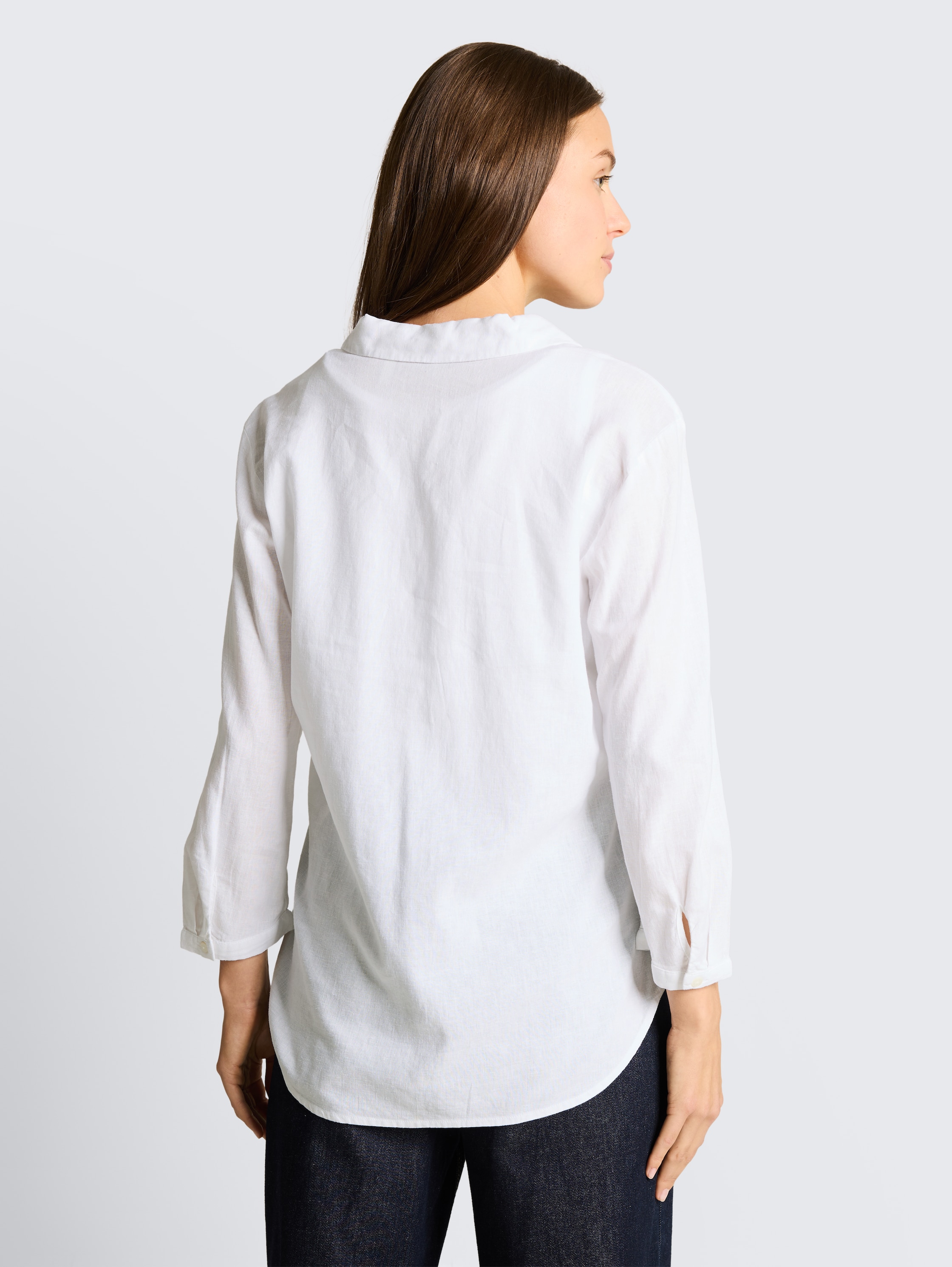Hemdbluse mit Leinenanteil - white - 