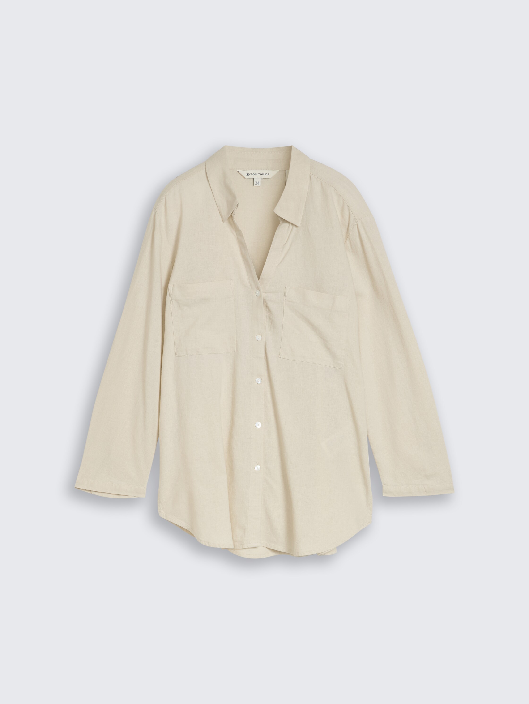 Hemdbluse mit Leinenanteil - sand_stone_beige - 