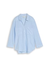 Niet geselecteerd, Overhemdblouse met linnen door Tom Tailor, blauw