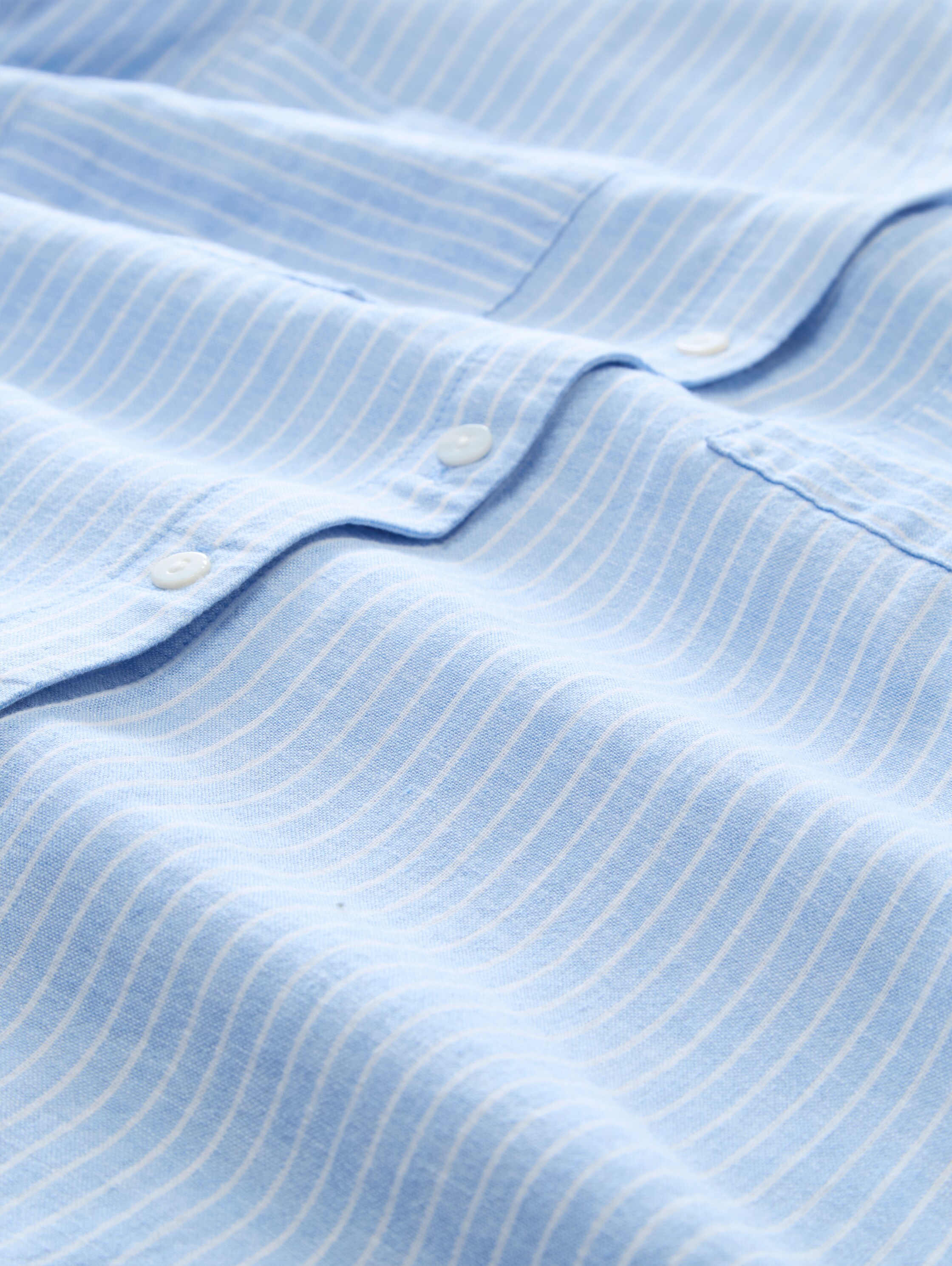Hemdbluse mit Leinenanteil - fjord_blue_irregular_stripe - 