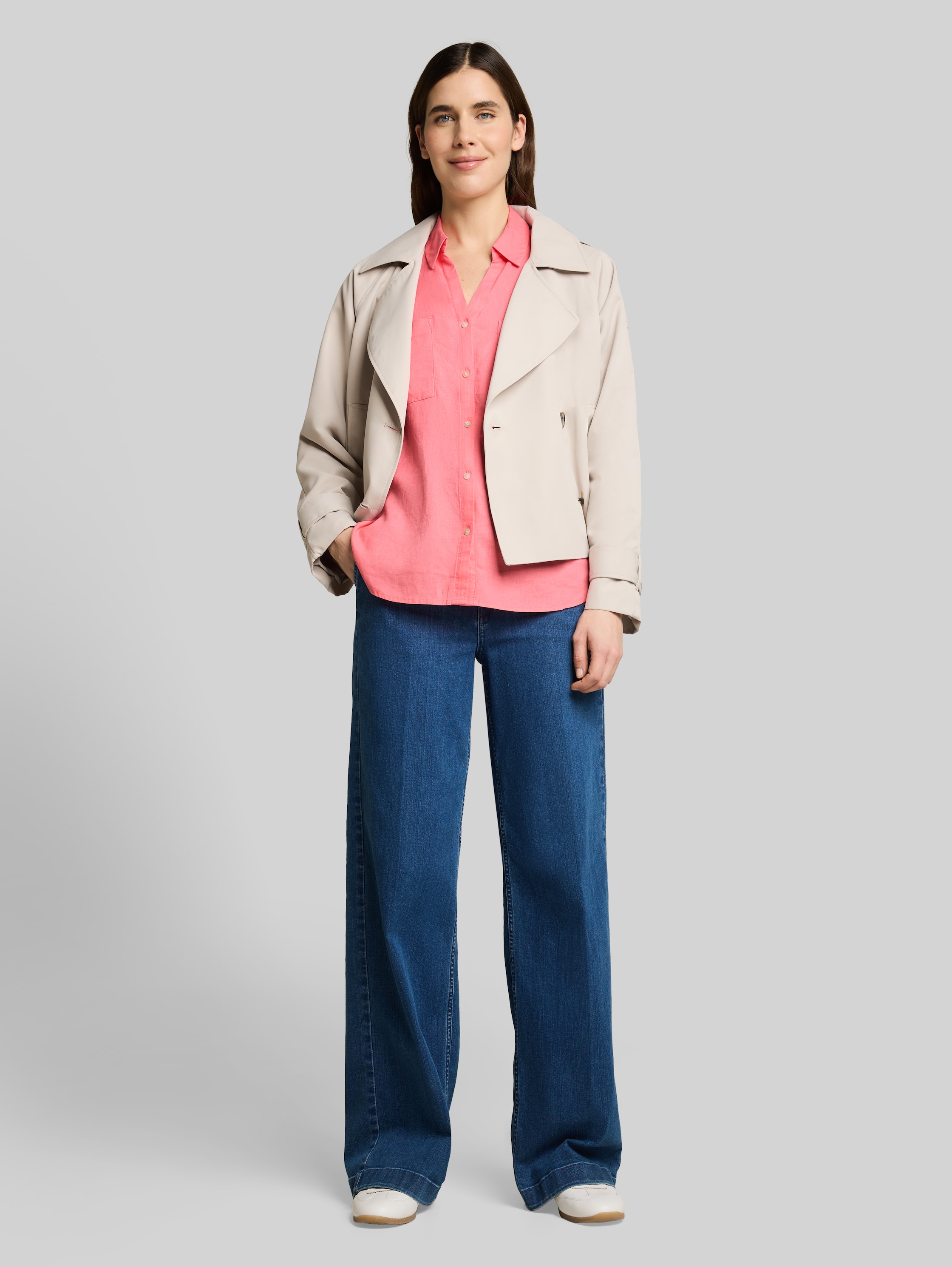 Bluza v srajčnem slogu z laneno mešanico - Image 4