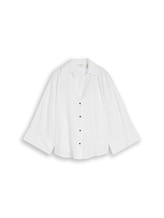 Ausgewählt, Oversize Bluse mit Leinenanteil von Tom Tailor, weiß