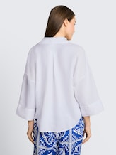 Blouse oversize avec une touche de lin - White - Découpe Vue arrière du modèle