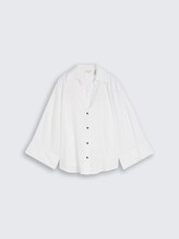 Blouse oversize avec une touche de lin - White - Vue de face du produit
