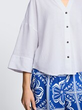 Blouse oversize avec une touche de lin - White - Vue détaillée du modèle