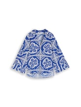 Nicht ausgewählt, Oversize Bluse mit Leinenanteil von Tom Tailor, blau