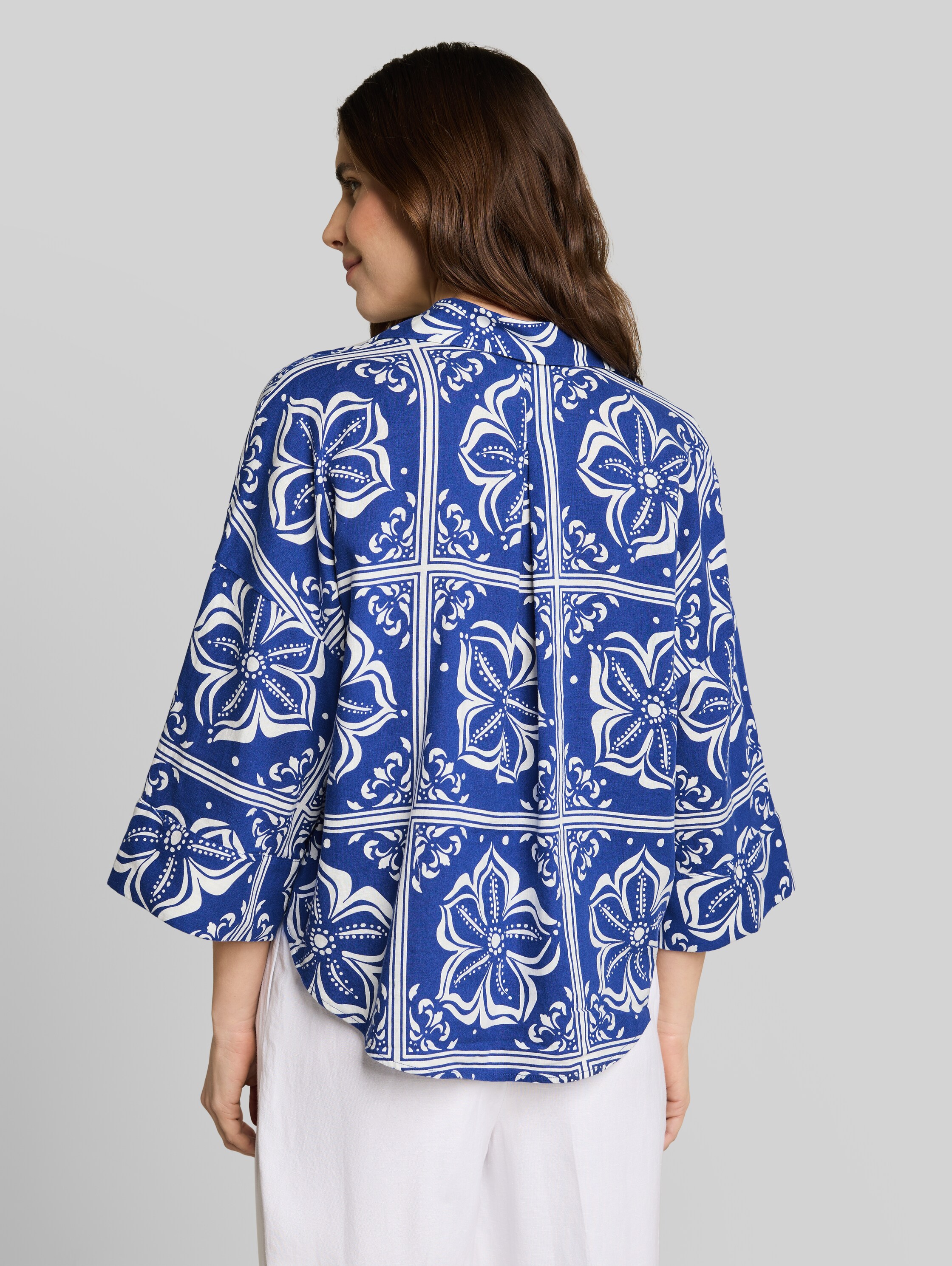 Bluza iz lanene mešanice z ohlapnim krojem - Image 5