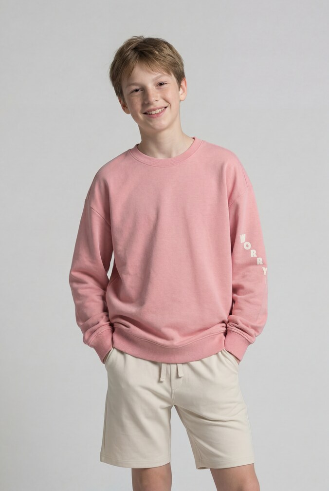 Oversize Sweatshirt mit Print von Teen Boys, blush rose