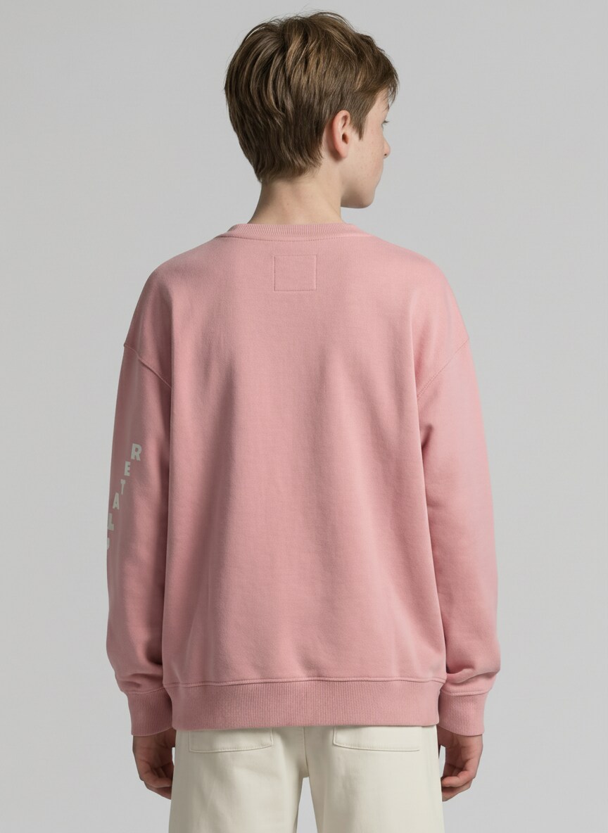 Oversize Sweatshirt mit Print - blush rose - Auschnitt Model-Rückansicht