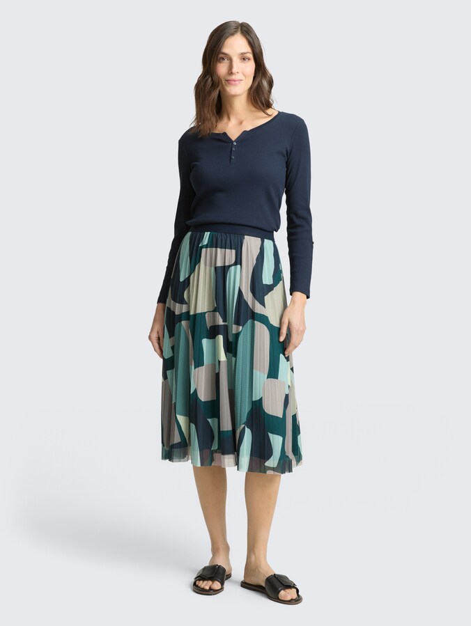Midi-meshrok met patroon door Women, abstract stripe print