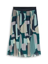 Ausgewählt, Midi-Meshrock mit Muster von Tom Tailor, grün