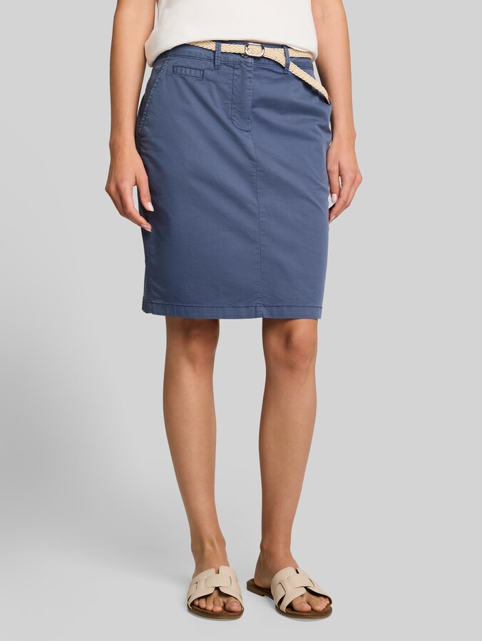 Jupe chino avec ceinture par Women, Vintage Indigo Blue