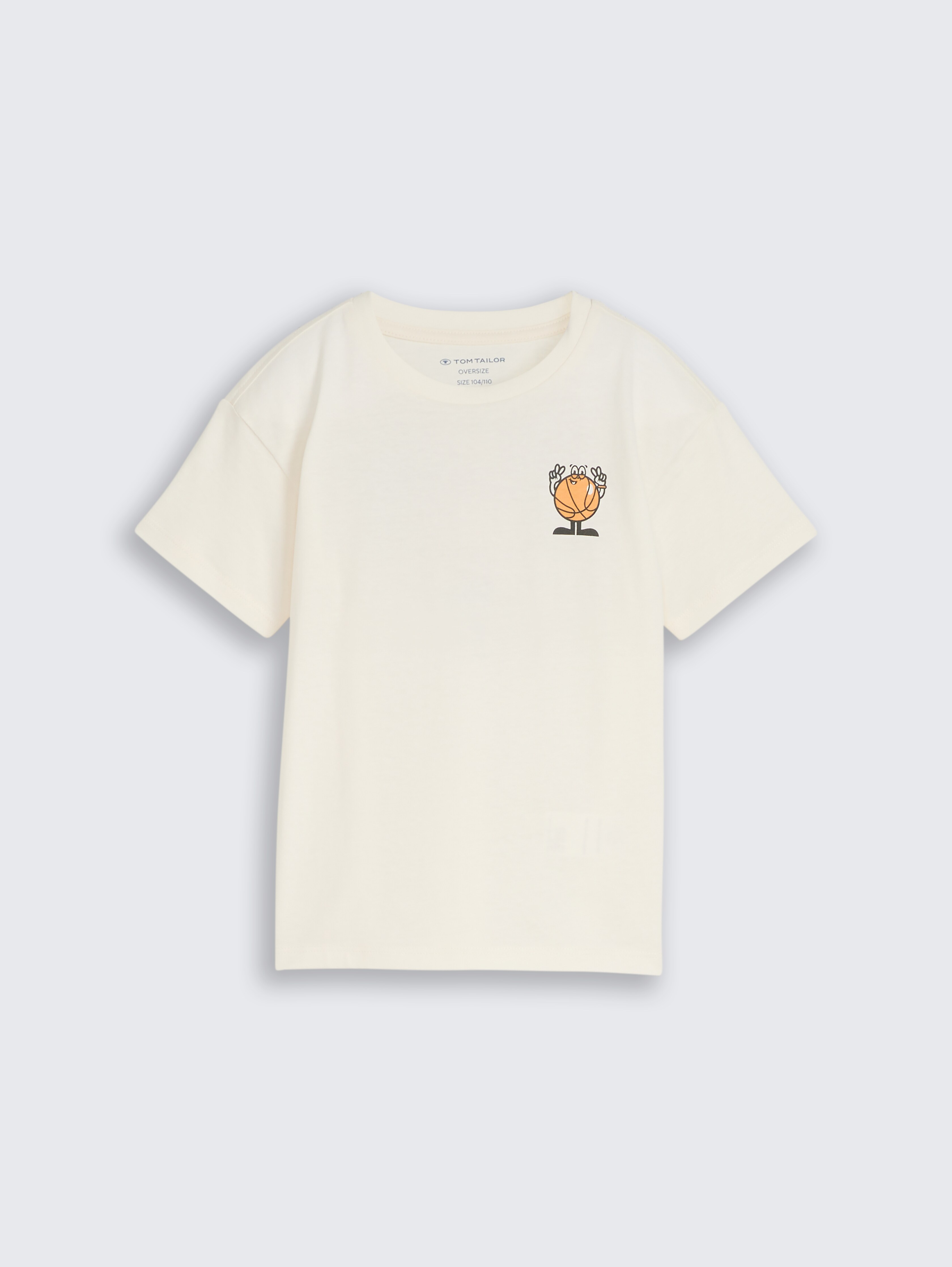 Oversize T-Shirt mit Rückenprint von Mini Boys, Wool White