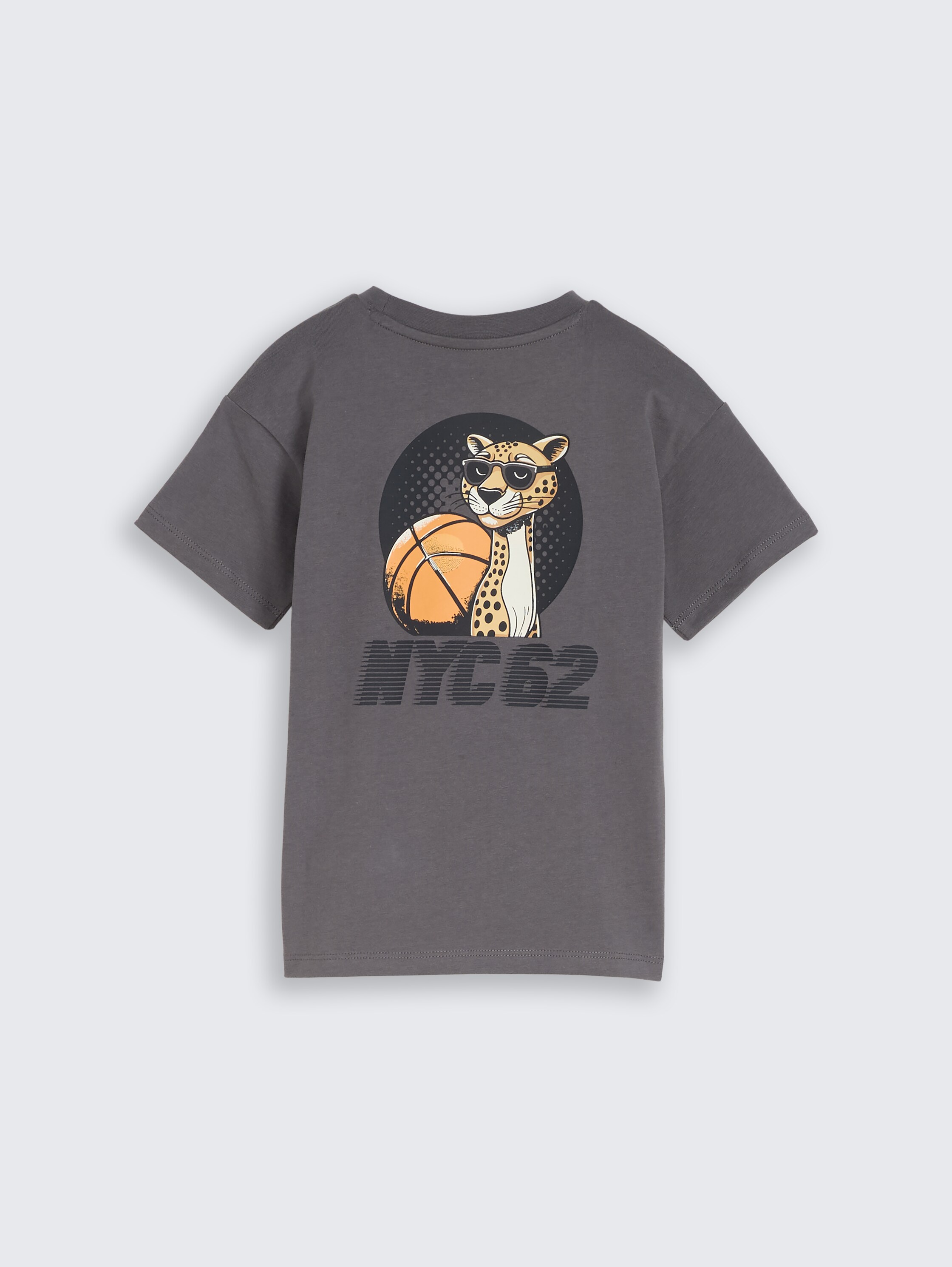 Oversized T-shirt with back print - dark urban grey