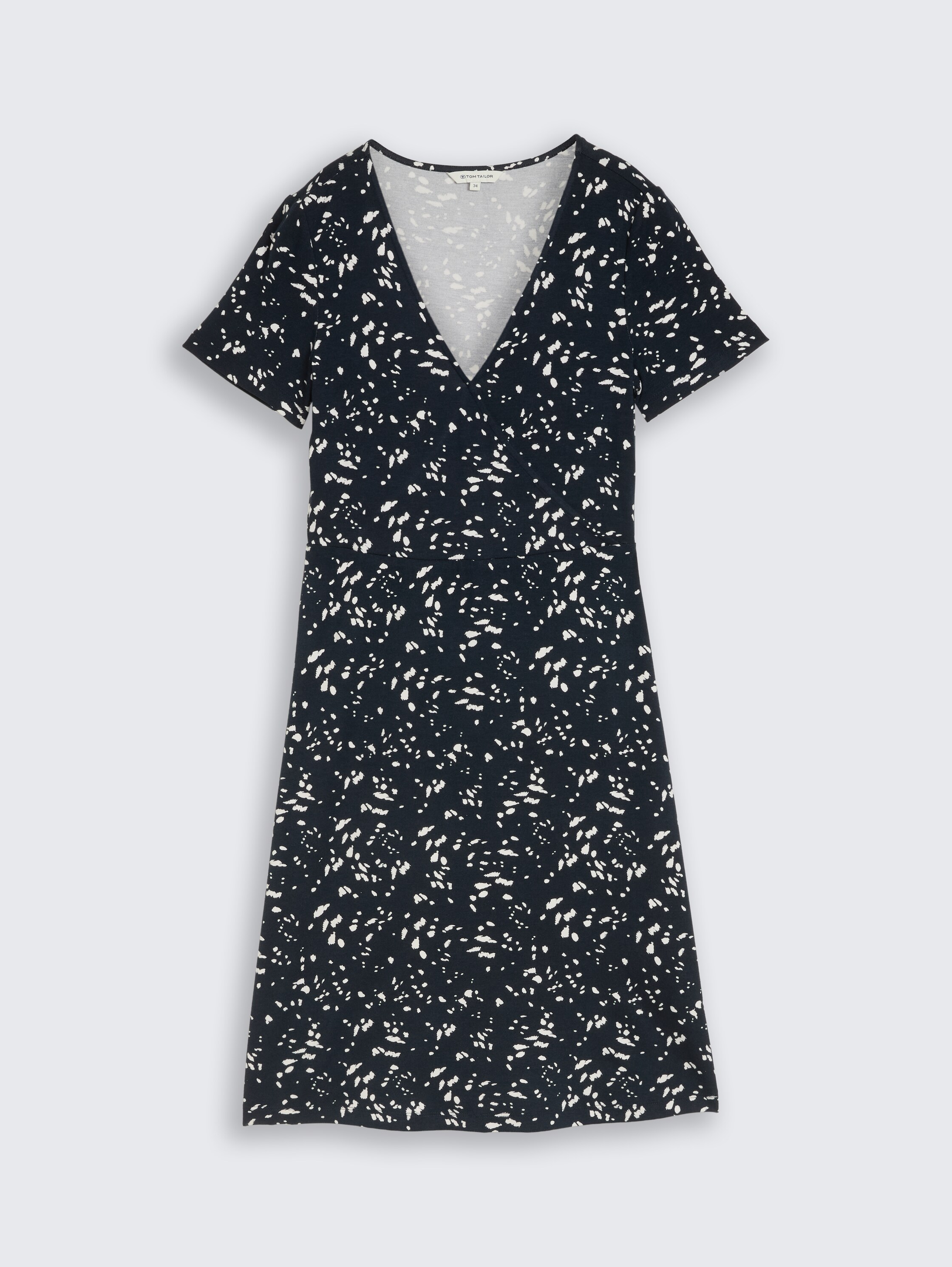 Jerseykleid in Wickel-Optik - navy_dot - 