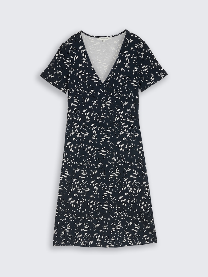 Jerseykleid in Wickel-Optik von Women, navy dot