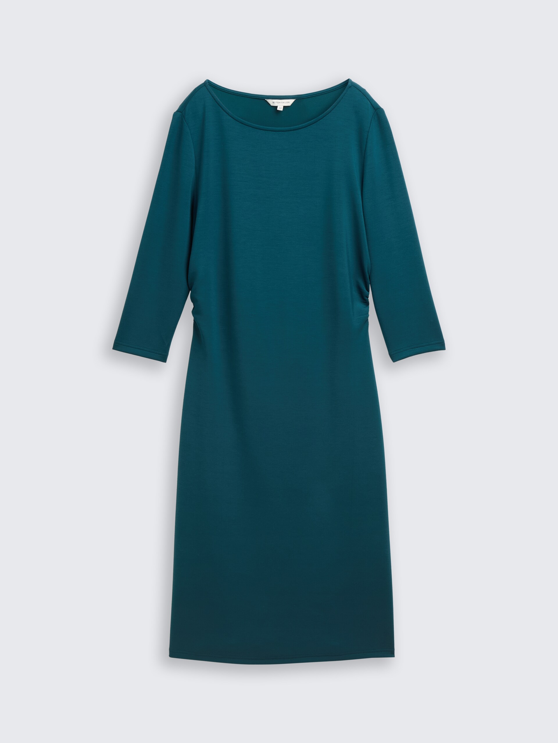 Kleid mit Raffungen - Deep Meadow Green - Vorder-Produkt-Ansicht