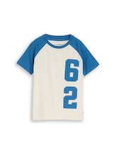 Sélectionné, T-shirt raglan en coton par Tom Tailor, blanc